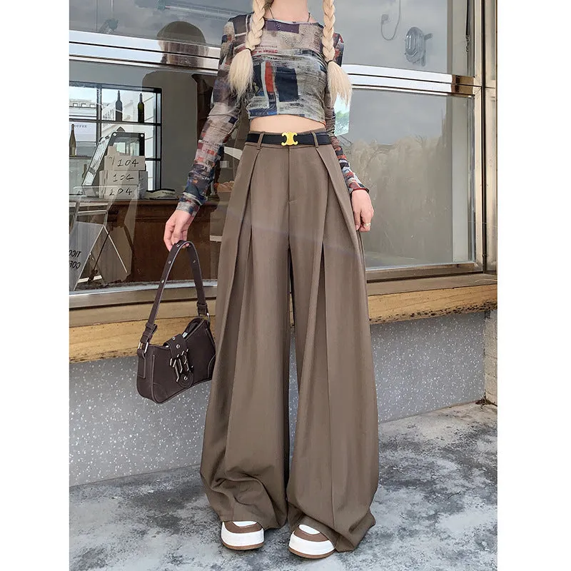 Advbridge work outfits women Fall 2024 This Year Popular Popular Loose High Waist Wide Leg Suit Pants Women's Casual Mopping Long Pants