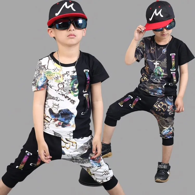 Boys T-Shirt   Cropped Harem Pants  Set- ONLY 3 LEFT !!!