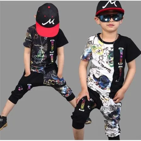 Boys T-Shirt   Cropped Harem Pants  Set- ONLY 3 LEFT !!!