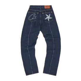 C-STAR STITCH-DOWN JEANS [DARK WASH]