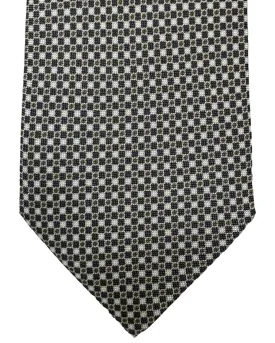 Canali Tie White Gray Brown Micro Pattern