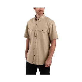 Carhartt Men's Midweight Short Sleeve Shirt - Dark Tan Chambray