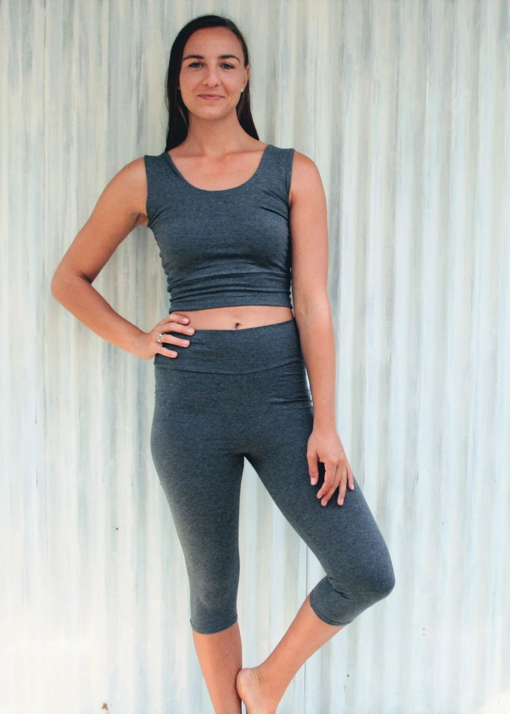 Dark Gray Butter Capris