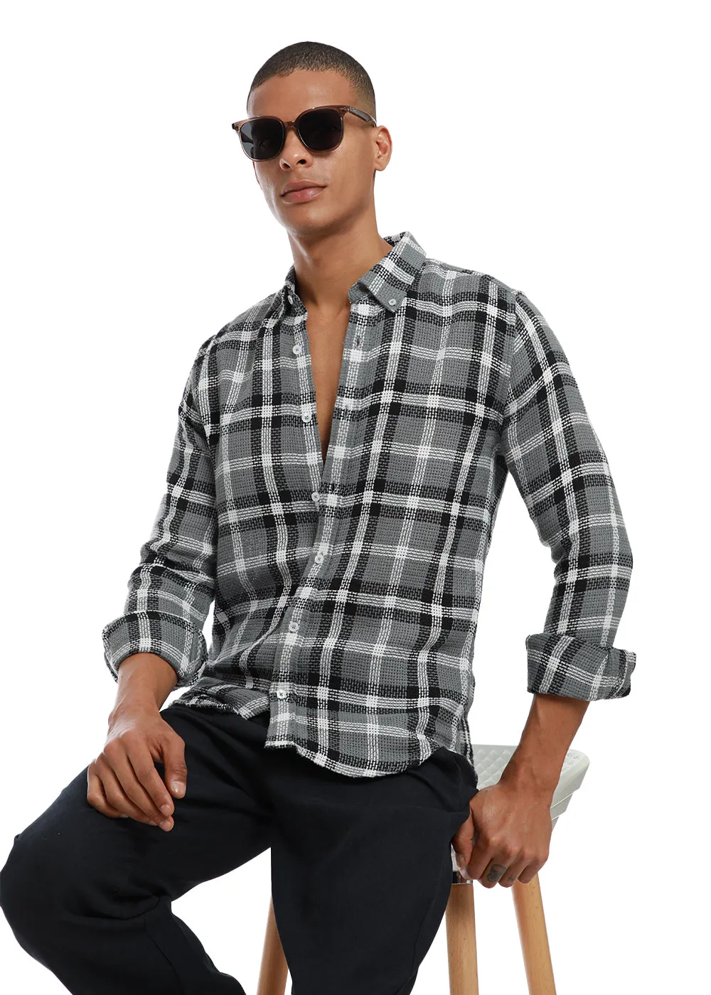 Dulet Gray Check shirt