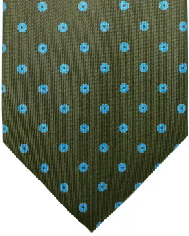 E. Marinella Silk Tie Classic Green Blue Geometric