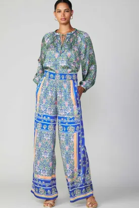 Green-Blue Multi Long Wide Pants