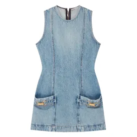 Hardware Detail Denim Dress