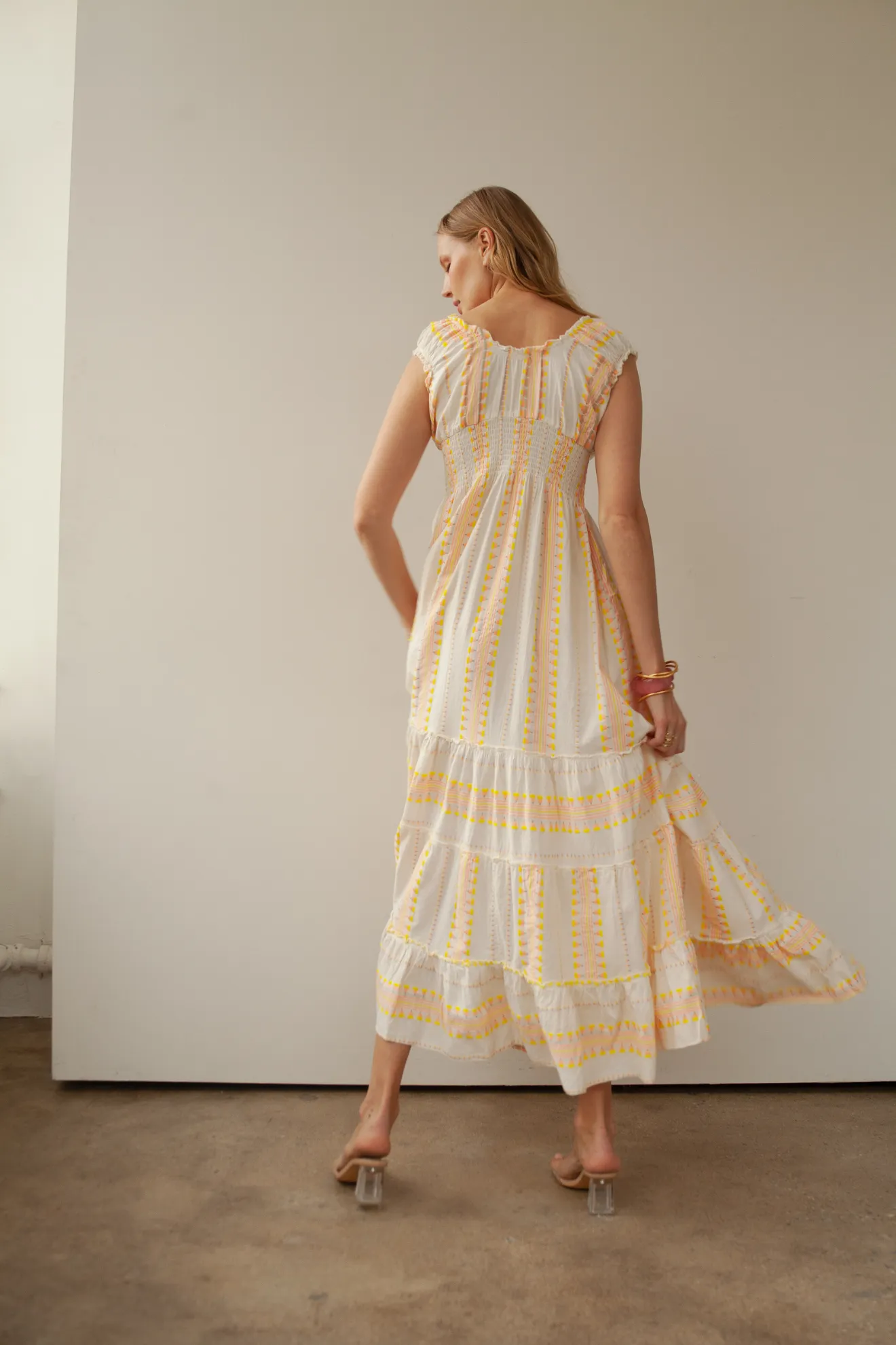 Keila Long Dress Pink/Lemon