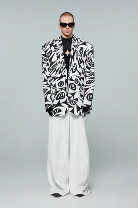 Monogram shaped printed suit