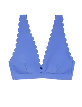 Neoprene Padded Scallop Plunge Bikini Top