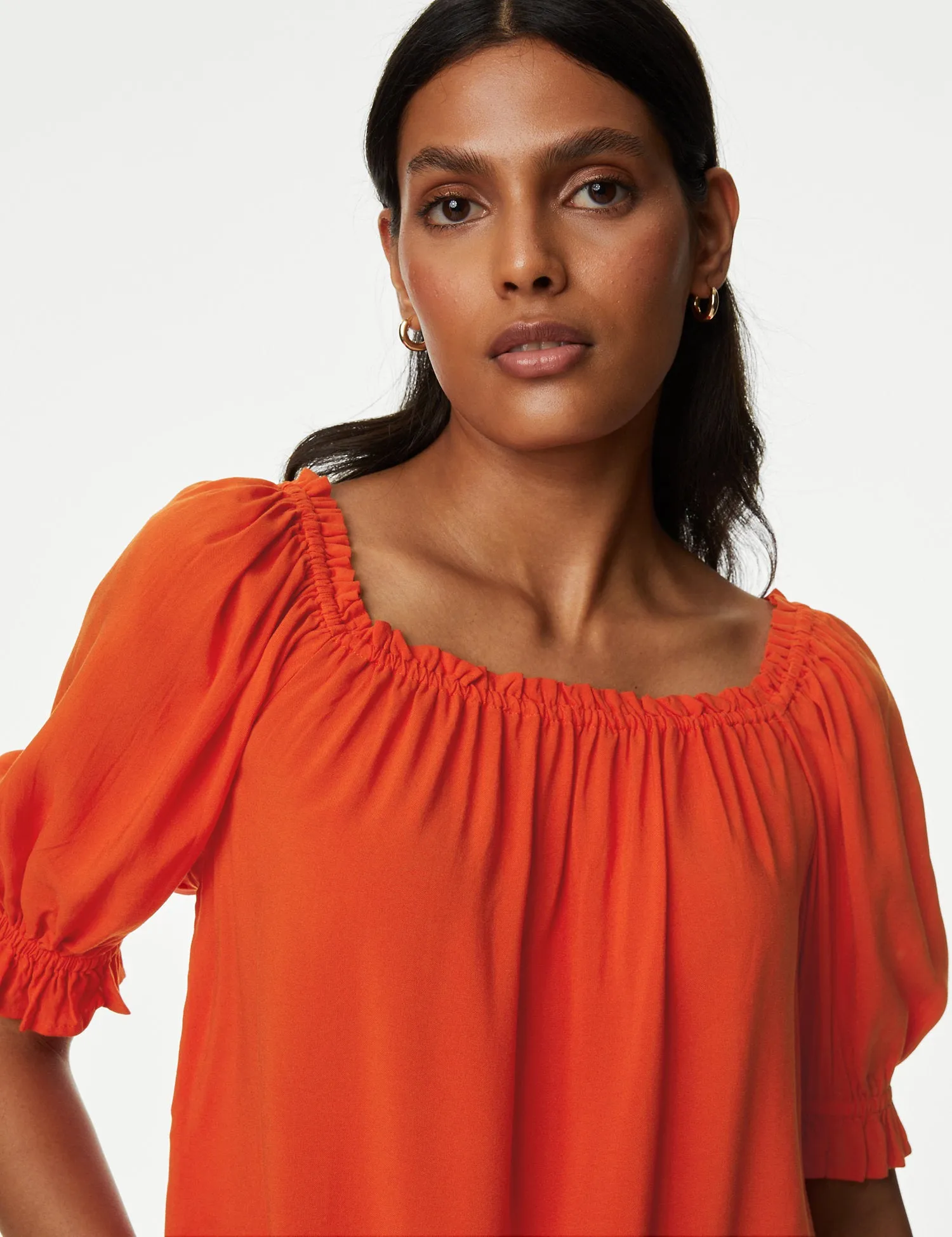 Square Neck Puff Sleeve Top