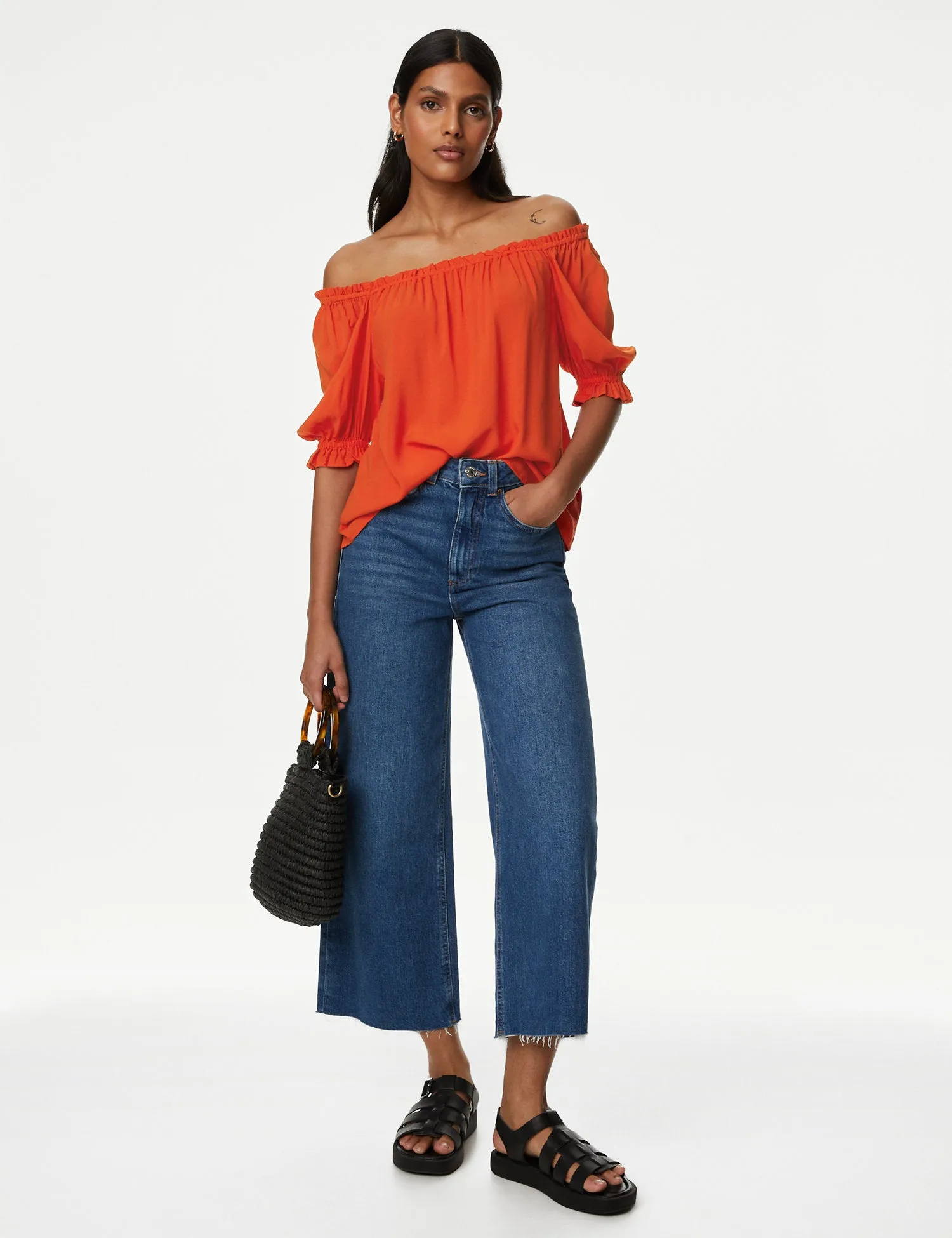 Square Neck Puff Sleeve Top