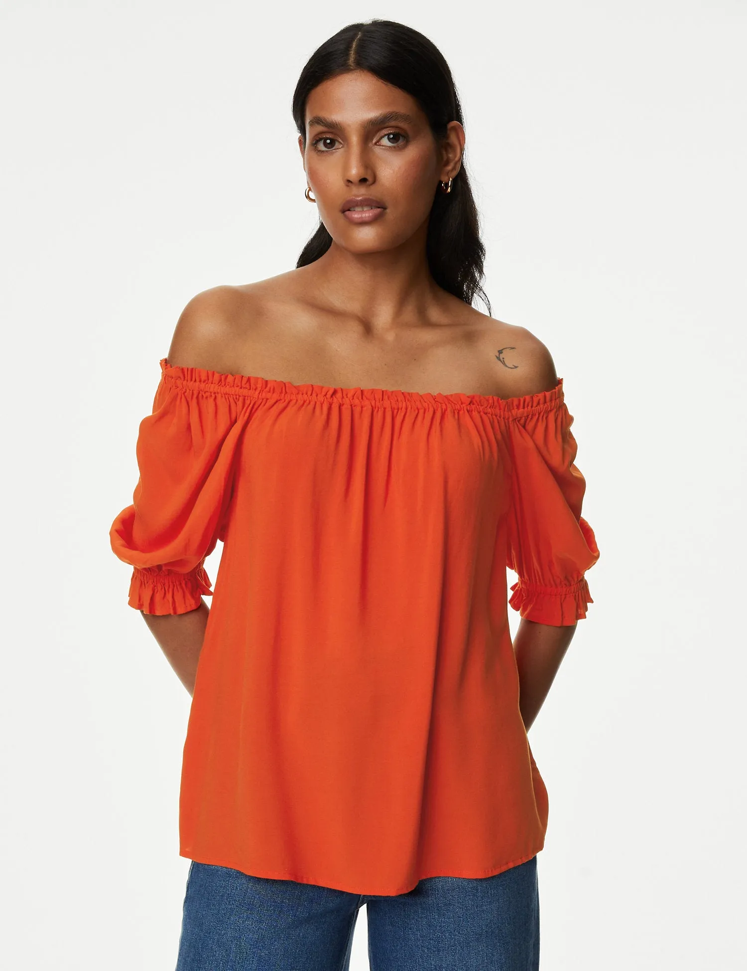 Square Neck Puff Sleeve Top