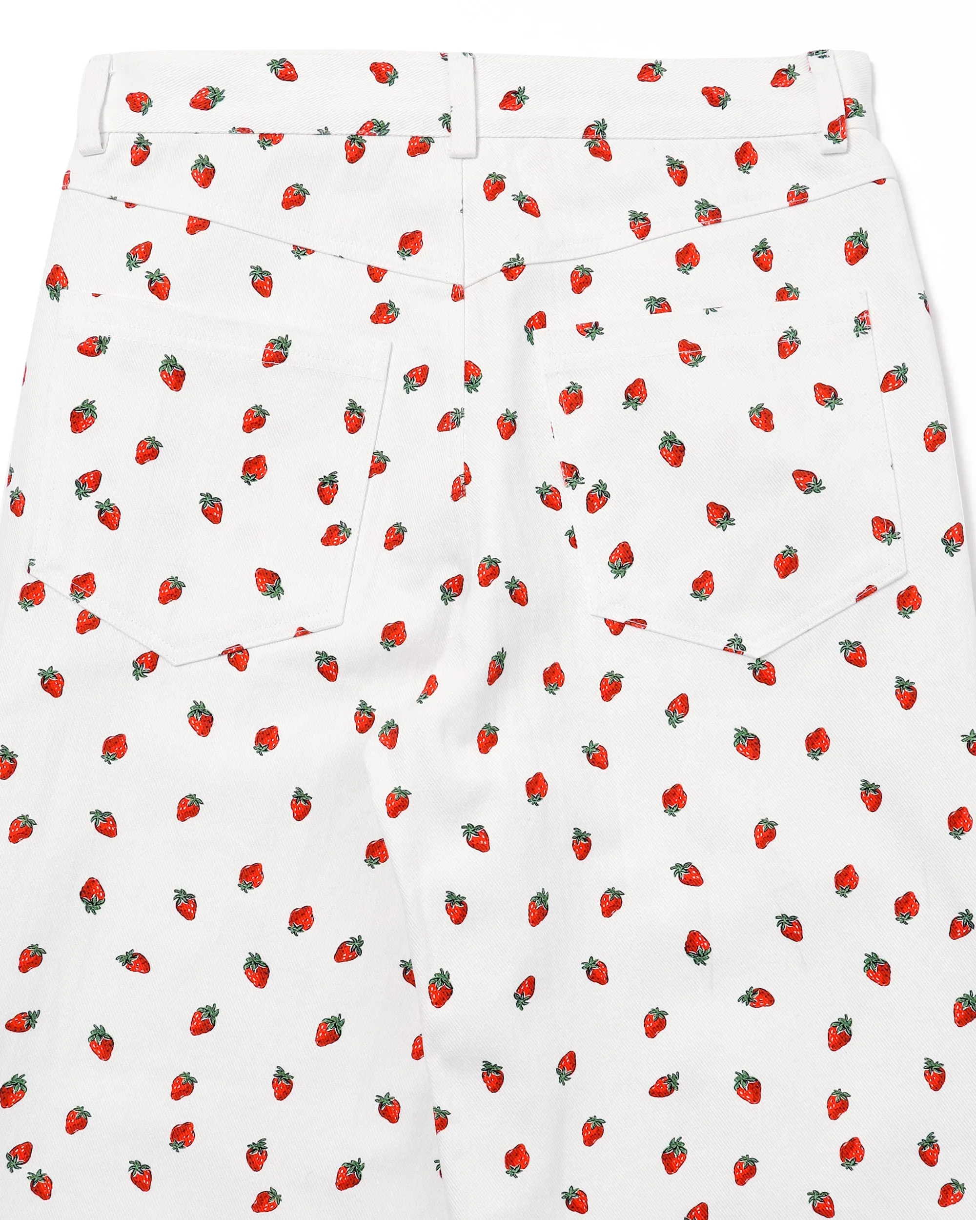 Strawberry denim pants (White)