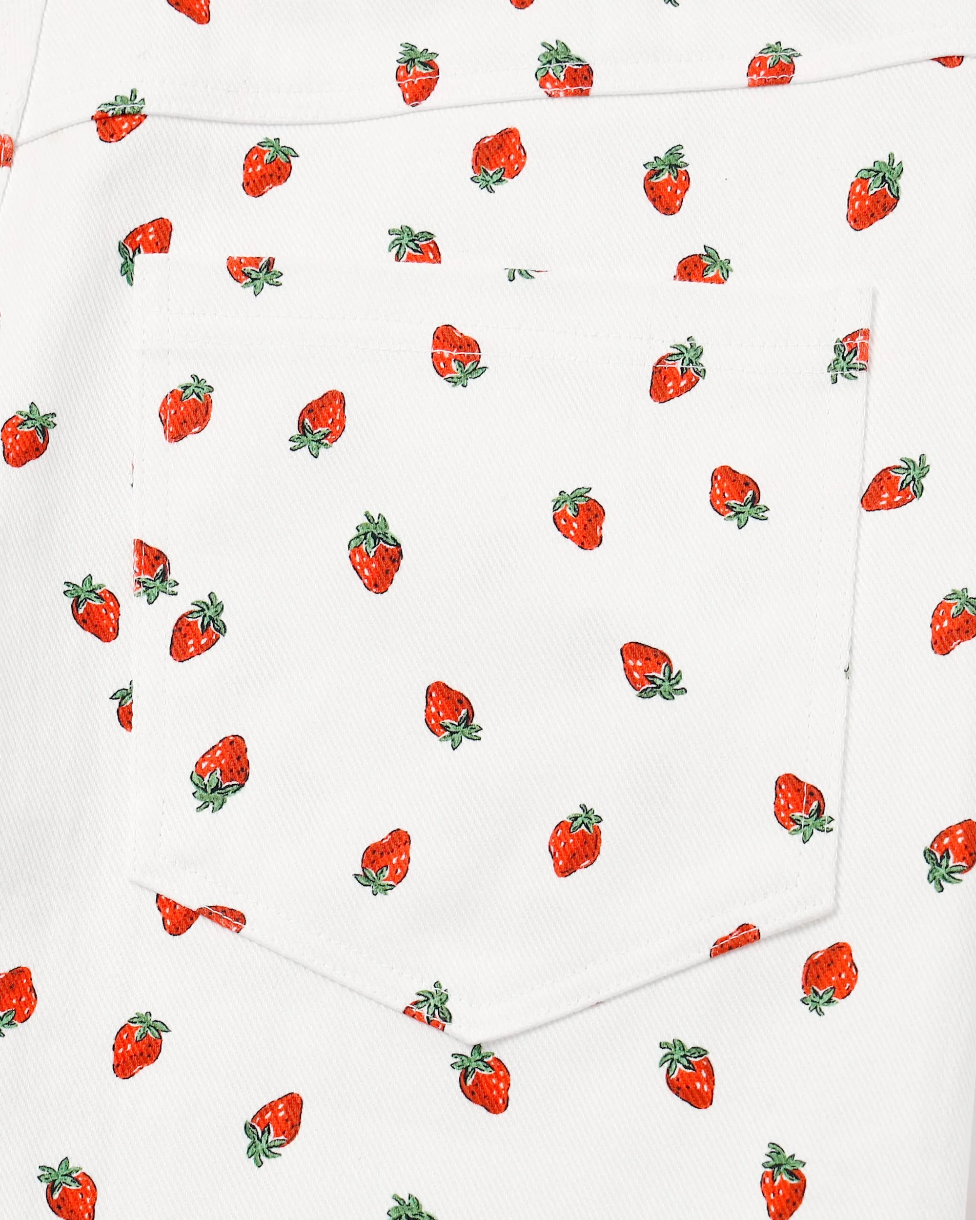 Strawberry denim pants (White)