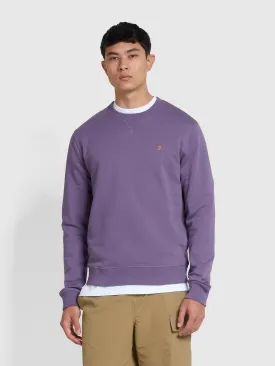 Tim Organic Cotton Crew Neck Sweatshirt In Slate Purple